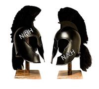 Nautical Replica Hub Troy Achille Casque médiéval Grec Spartan Style vintage, Noir, Acier, Adulte, Casque, Masculin, Adultes, Amateurs d'histoire, Cosplay, Médiéval