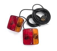NAUTIG 1 Jeu Feux Arrière Remorque 12 V, Câble 10 M, 7 Broches, Frein, Arrêt, Plaque D'immatriculation, Réflecteur, Clignotant Feu Arrière LED