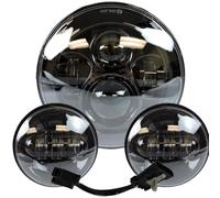 NAUTIG Phare Avant Pour Touring Pour Electra Pour Glide Pour Road King Pour Softail Night Train Bad Boy Lampe Phare Projecteur LED 7" Feu Croisement Antibrouillard 4,5" Phares(7 inch and 45 inch B)