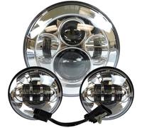 NAUTIG Phare Avant Pour Touring Pour Electra Pour Glide Pour Road King Pour Softail Night Train Bad Boy Lampe Phare Projecteur LED 7" Feu Croisement Antibrouillard 4,5" Phares(7 inch and 45 inch C)