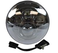 NAUTIG Phare Avant Pour Touring Pour Electra Pour Glide Pour Road King Pour Softail Night Train Bad Boy Lampe Phare Projecteur LED 7" Feu Croisement Antibrouillard 4,5" Phares(Only 7 inch black)