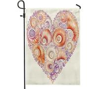 Nautilus - Drapeaux de jardin en toile de jute double face pour l'extérieur, la Saint-Valentin, l'aquarelle, les petits drapeaux de maison, en toile de jute côtière pour l'extérieur