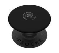 Nautilus Minimalist Shell Line Art Ocean Anthracite PopSockets PopGrip Adhésif