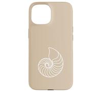 Nautilus Minimalist Shell Line Art Ocean Beige Coque pour iPhone 15