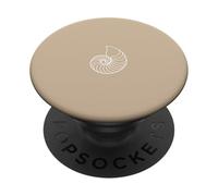 Nautilus Minimalist Shell Line Art Ocean Beige PopSockets PopGrip Adhésif