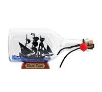 NAUTIMALL Black Pearl Caribbean Pirate Modèle navire dans une bouteille Décoration de table Nautique Mayflower USS Constitution USCG Eagle Cadeau pour garçon (perle noire 22,9 cm)
