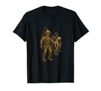 Nautique Deep Sea Diver & Octopus Retro Steampunk T-Shirt