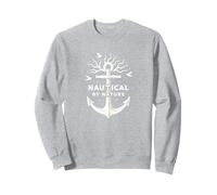 Nautique par Nature : Ancre avec mouettes Sweatshirt, Unisexe pour Adultes, Gris Chiné, M