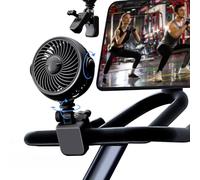 Nauttxon Ventilateur de vélo Peloton rechargeable avec coussinets en coton pour gouttes de parfum, ventilateur portable à clip avec batterie pour tapis de course, vélo stationnaire, poussette