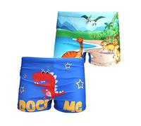 NautySaurs Lot de 2 Maillots de Bain pour garçon Short de Bain pour Enfant Short Dinosaure Mignon, Dinosaure et Plesiosaure，9-10 Ans