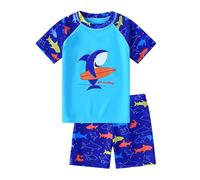 NautySaurs Maillot de bain 2 pièces pour garçon avec maillot de bain 2 pièces motif dinosaure requin, gris souris, 5-6 ans