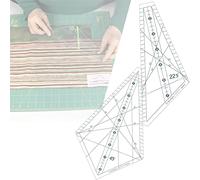 NAUXIU Art Ruler Squedge 22.5° +45° Template- with Instructions,Clear Acrylic Quilting Square Template, Triangle Hexagon Patchwork Ruler,Grids Quilting Rulers Set for Creative Quilting and Craft Art