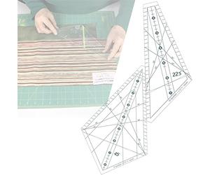 NAUXIU Art Ruler Squedge 22.5° +45° Template- with Instructions,Clear Acrylic Quilting Square Template, Triangle Hexagon Patchwork Ruler,Grids Quilting Rulers Set for Creative Quilting and Craft Art