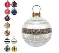 NAUXIU Outdoor Christmas PVC Inflatable Decorated Ball,Boule De Noël Gonflable Geant,Boule Gonflable De Noël en PVC Géant De 23,6Pouces,Boule De Noël Ornements Décoration,Decoration De Noel Exterieur