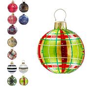 NAUXIU Outdoor Christmas PVC Inflatable Decorated Ball,Boule De Noël Gonflable Geant,Boule Gonflable De Noël en PVC Géant De 23,6Pouces,Boule De Noël Ornements Décoration,Decoration De Noel Exterieur
