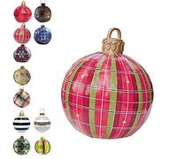 NAUXIU Outdoor Christmas PVC Inflatable Decorated Ball,Boule De Noël Gonflable Geant,Boule Gonflable De Noël en PVC Géant De 23,6Pouces,Boule De Noël Ornements Décoration,Decoration De Noel Exterieur