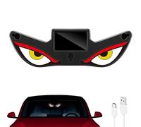 NAUXIU Solar Demon Eye LED Car Window Light,Wireless Waterproof Dynamic LED Rear Window Ambient Lamp,USB-C Powered Animated Eyes Warning Lights for Car Windshield with Vibration & Light Sensor (A)