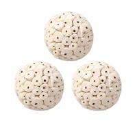 NAUZE Lot de 3 boules de sola naturelles à suspendre - Boules à mâcher - Jouets pour perroquets - Mynah Budgerigar - Oiseaux d'amour, hamsters et lapins