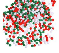 NAUZE Lot de 600 pompons en feutre de Noël - Rouge, vert, blanc