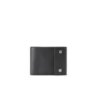 NAVA Design Portefeuille Homme en Cuir avec Boutons, Six CC et Blindage RFID, Couleur Noire - Dimensions 9 x 12 cm