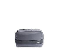 NAVA DESIGN - Trousse porte-câbles avec fermeture à double fermeture éclair, couleur gris foncé - Dimensions 15 x 24 x 9 cm