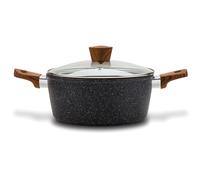 NAVA marmite / casserole NATURE avec couvercle revêtement granit 28 cm 7l pour gazinière induction
