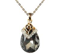 Navachi 18 carats Métal de base plaqué or 18 ct Poire Noir Oxyde de Zirconium
