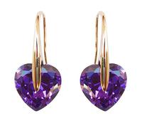 Navachi 750 Métal de base plaqué or 18 ct Cœur violet Oxyde de Zirconium