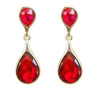 Navachi 750 Métal de base plaqué or 18 ct Poire Rouge Oxyde de Zirconium