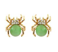 Navachi Boucles d'oreilles à tige en forme d'araignée plaqué or 18 carats avec cristaux multicolores, 1.1 cm x 1.2 cm, Cristal Opale créée, Opale synthétique