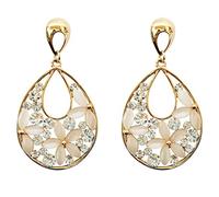 Navachi Métal de base plaqué or 18 ct Marquise Blanc Opal