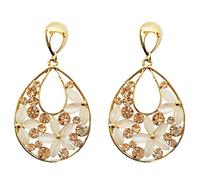 Navachi Métal de base plaqué or 18 ct Marquise Blanc Opal