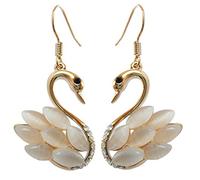 Navachi Métal de base plaqué or 18 ct Marquise Blanc Opal