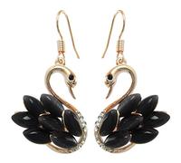 Navachi Métal de base plaqué or 18 ct Marquise Noir Opal