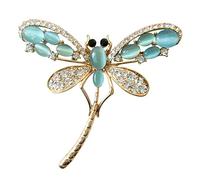 Navachi Métal de base plaqué or 18 ct Ovale Bleu Opale