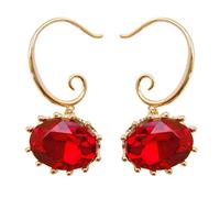 Navachi Métal de base plaqué or 18 ct Ovale Rouge Oxyde de Zirconium