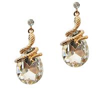 Navachi Métal de base plaqué or 18 ct Poire Blanc Oxyde de Zirconium