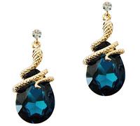 Navachi Métal de base plaqué or 18 ct Poire Bleu Zirkonia