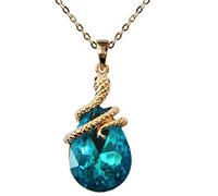 Navachi Métal de base plaqué or 18 ct Poire Bleu Zirkonia