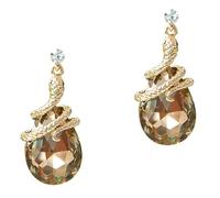 Navachi Métal de base plaqué or 18 ct Poire Marron Zirkonia