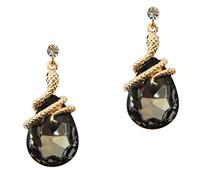 Navachi Métal de base plaqué or 18 ct Poire Noir Zirkonia