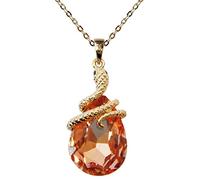Navachi Métal de base plaqué or 18 ct Poire Orange/jaune Zirkonia