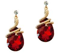 Navachi Métal de base plaqué or 18 ct Poire Rouge Oxyde de Zirconium