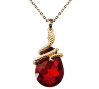 Navachi Métal de base plaqué or 18 ct Poire Rouge Zirkonia