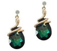 Navachi Métal de base plaqué or 18 ct Poire Vert Zirkonia