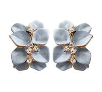 Navachi Métal de base plaqué or 18 ct Ronde Blanc Cristal