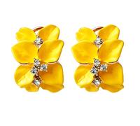 Navachi Métal de base plaqué or 18 ct Ronde Blanc Cristal