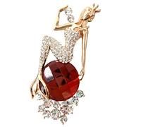 Navachi Métal de base plaqué or 18 ct Ronde Rouge Cristal