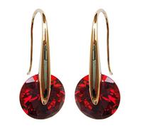 Navachi Métal de base plaqué or 18 ct Ronde Rouge Oxyde de Zirconium