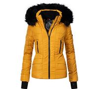 Navahoo Adele Veste d'hiver pour Dame avec Une Capuche en Fausse Fourrure Noire |